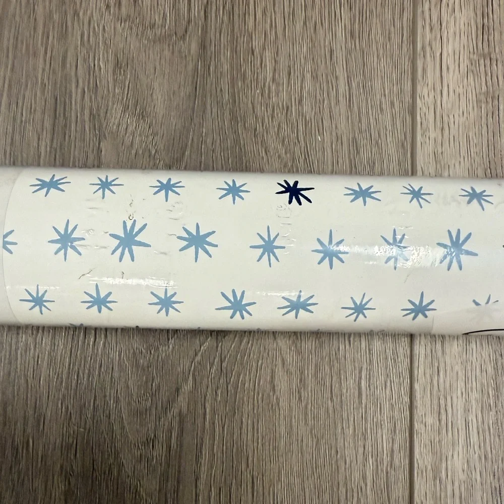 New! Custom Made Ditsy Stars Blue Wallpaper Roll, Covers 52-60 sq. ft.
